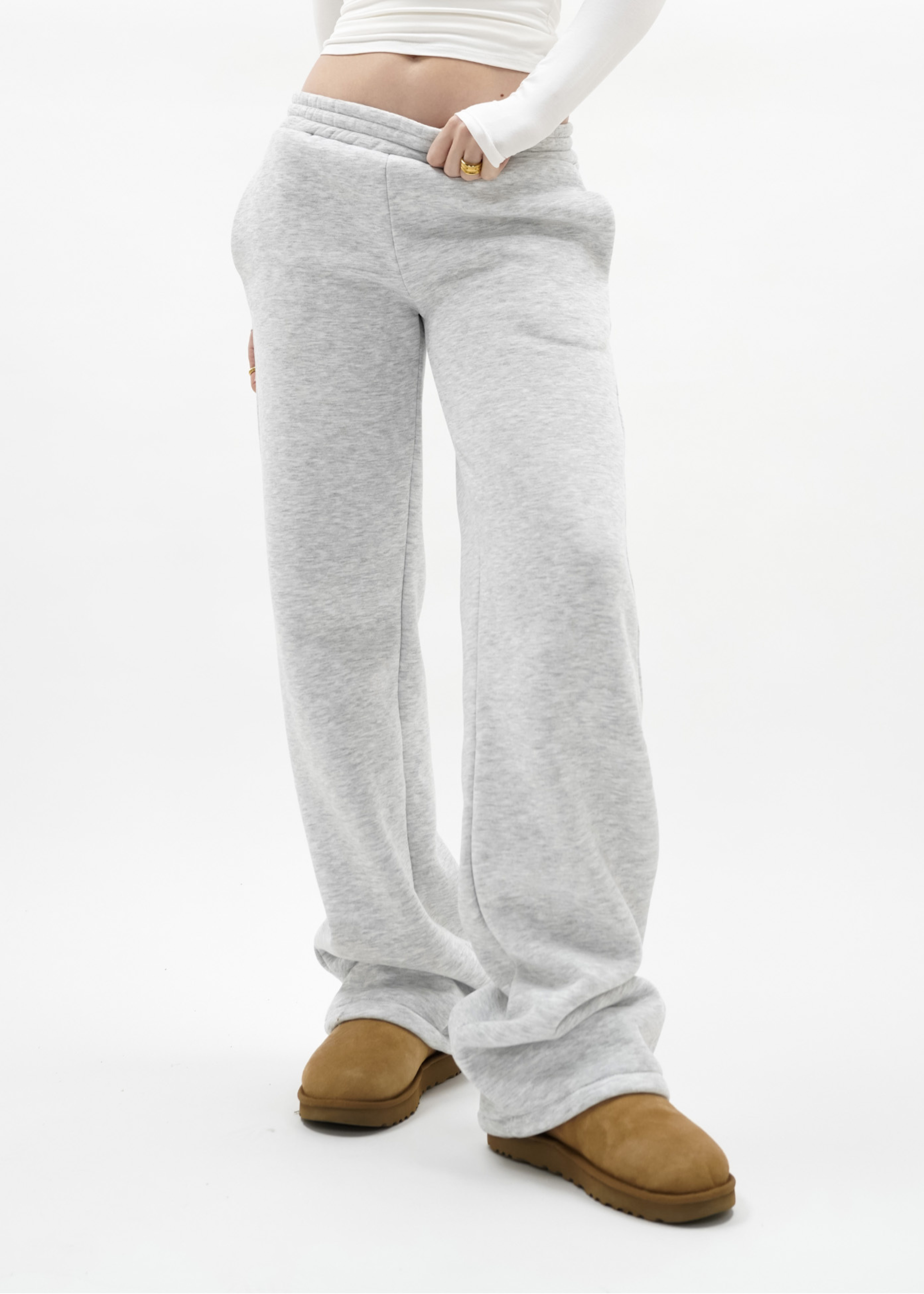 Pantalon jogger taille basse/moyenne gris (TALL)