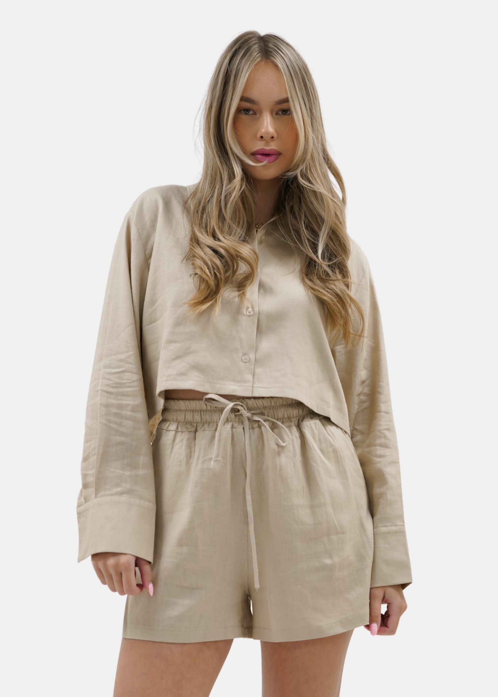 Linnen blouse sand