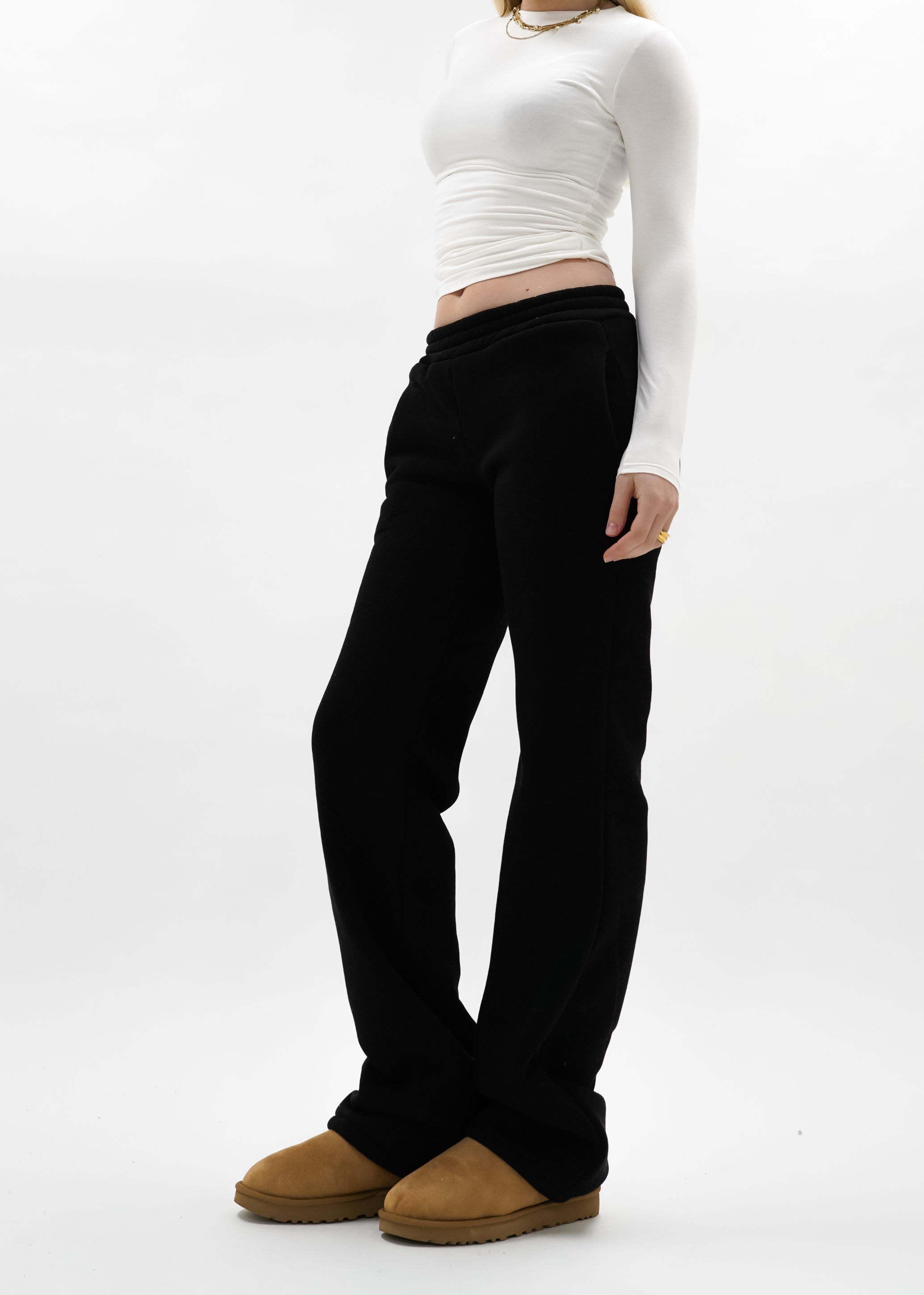 Low/mid waist jogger pants black (TALL)