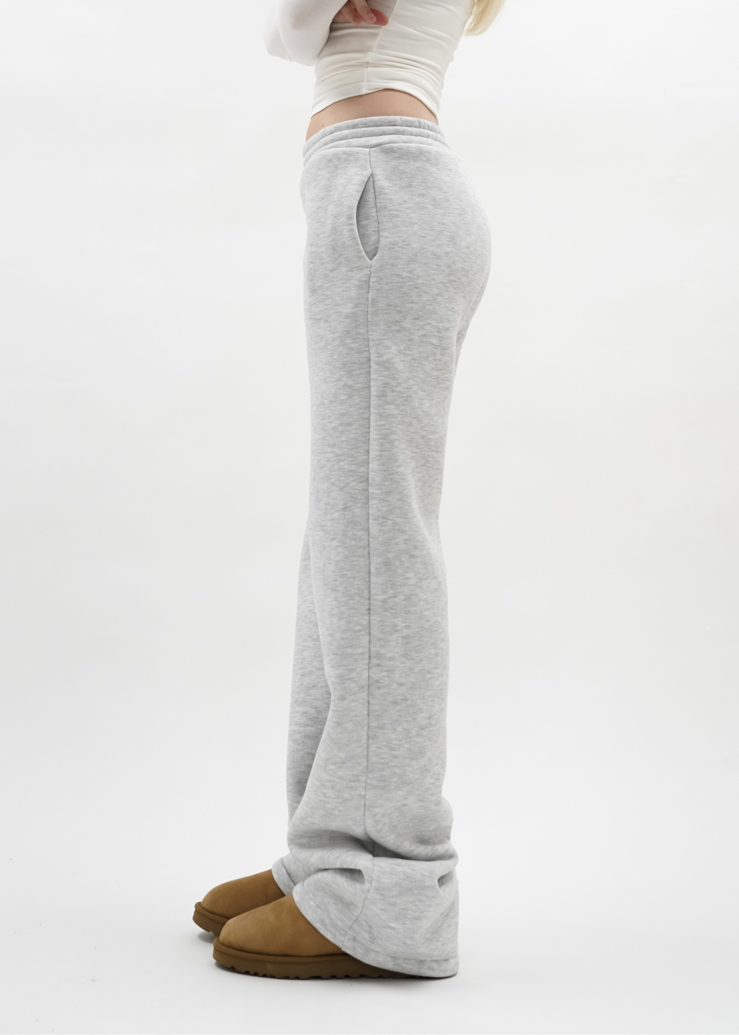 Pantalon jogger taille basse/moyenne gris (TALL)