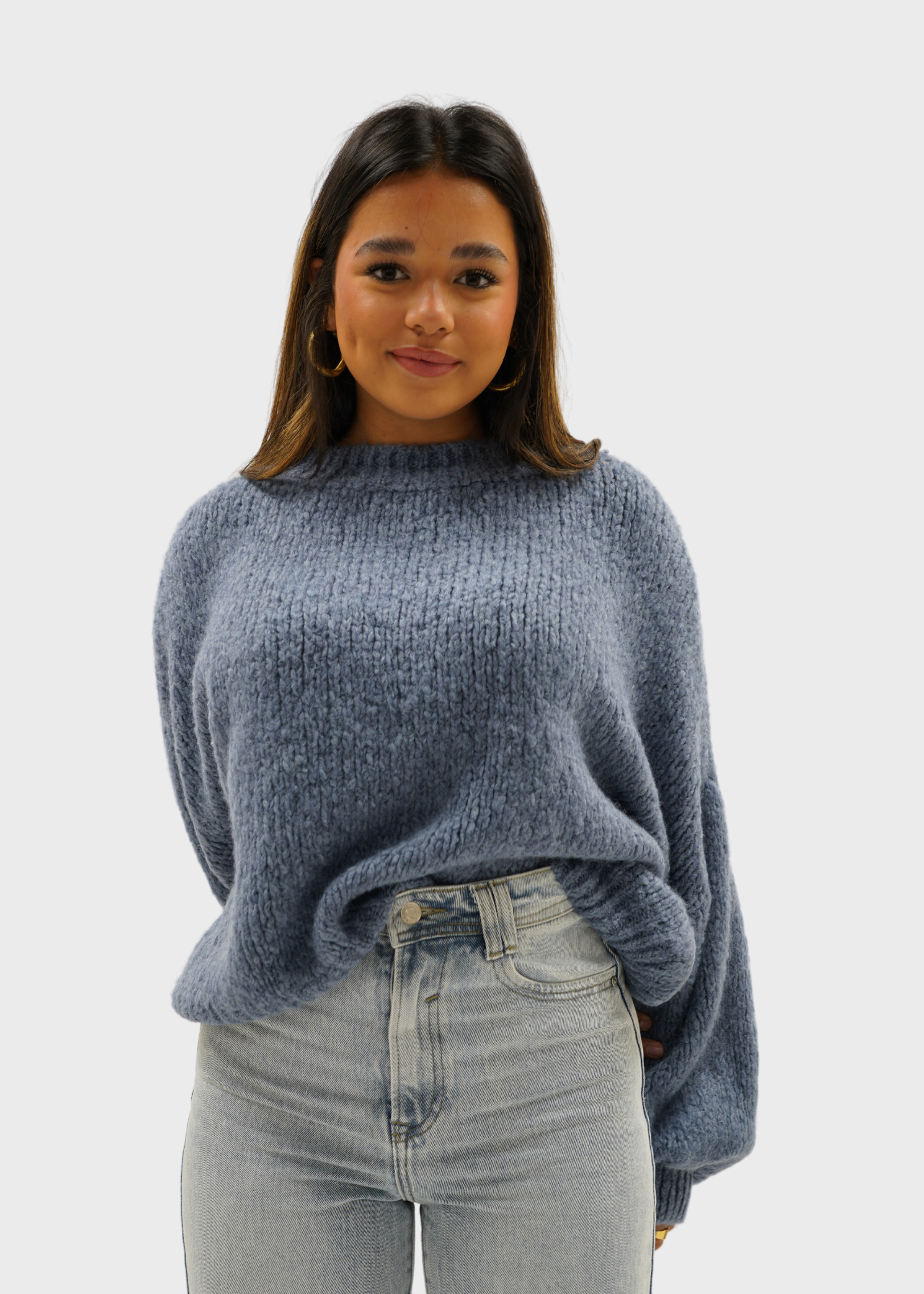 Knitted sweater dark blue