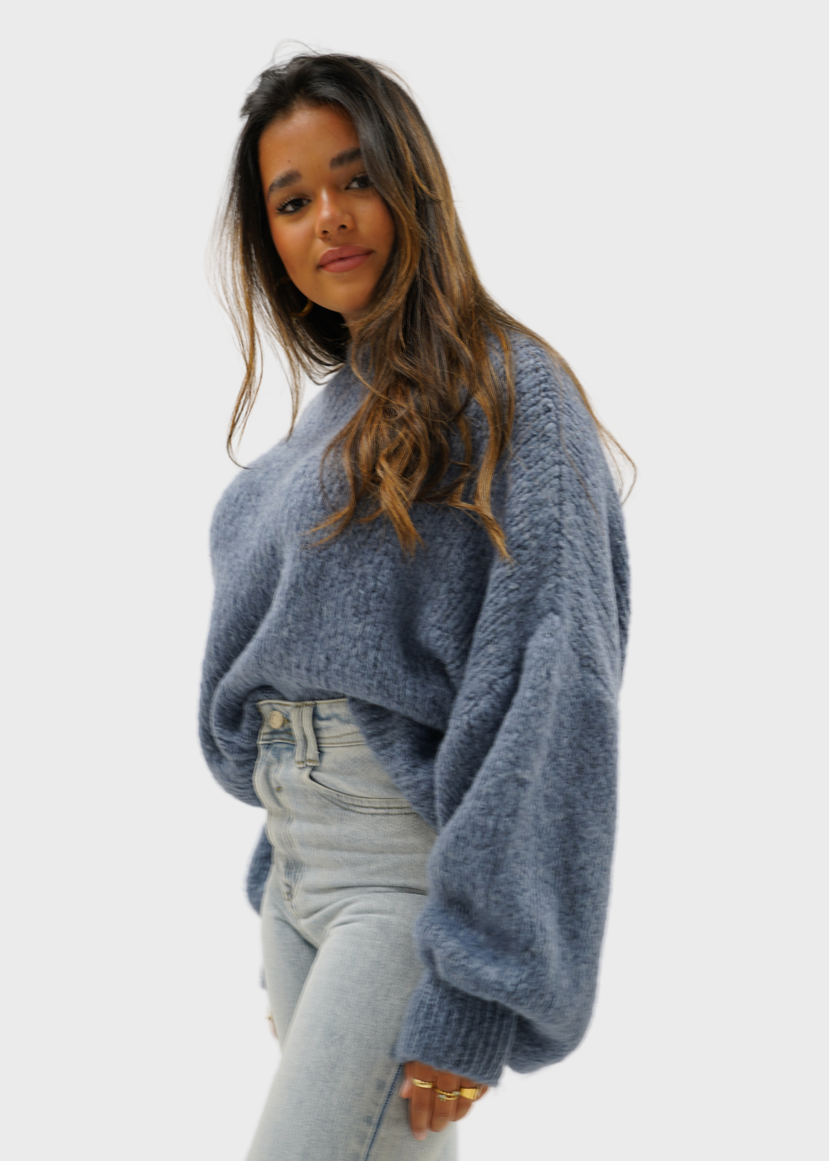 Knitted sweater dark blue