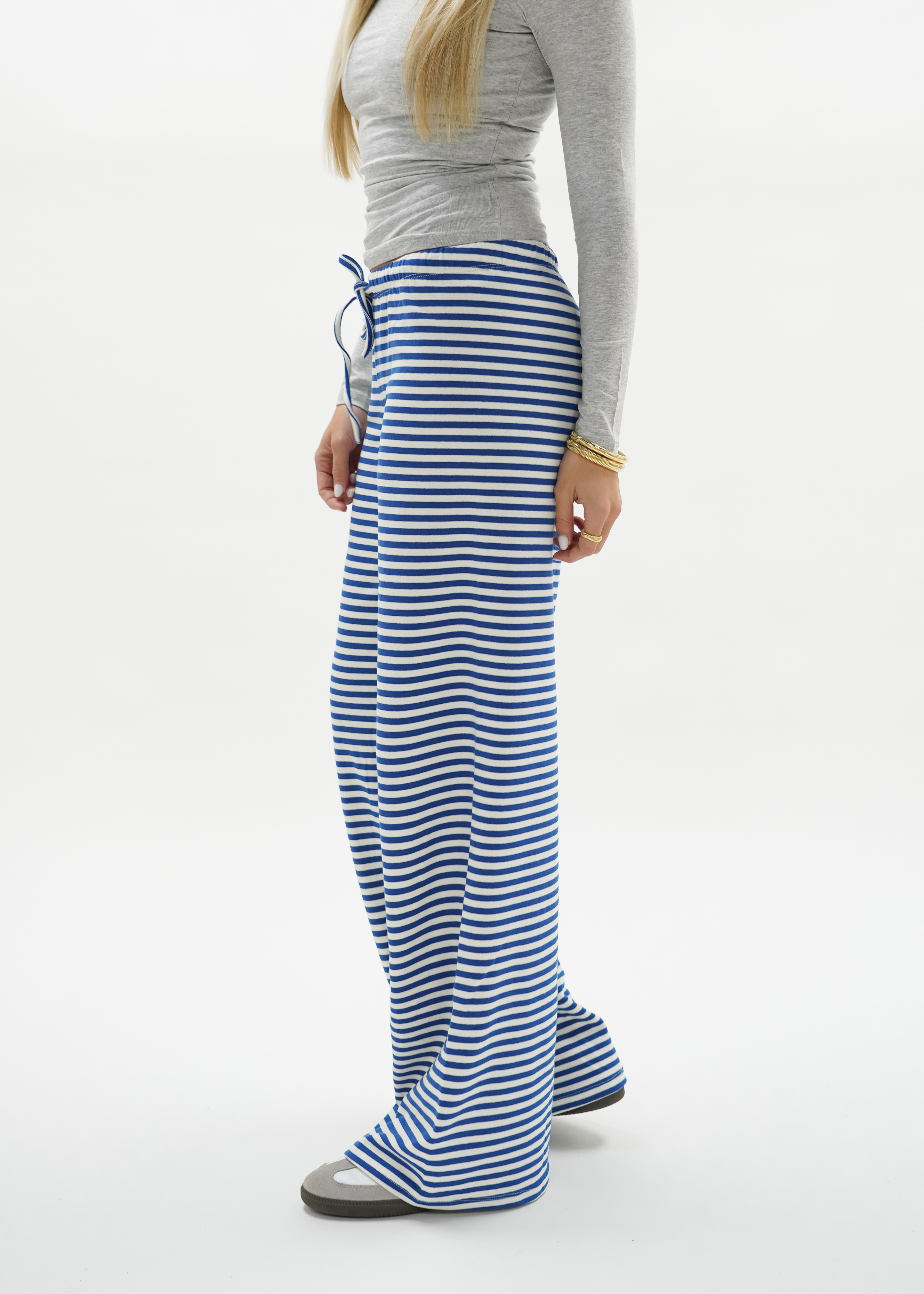 Soft striped pants white/blue (regular)