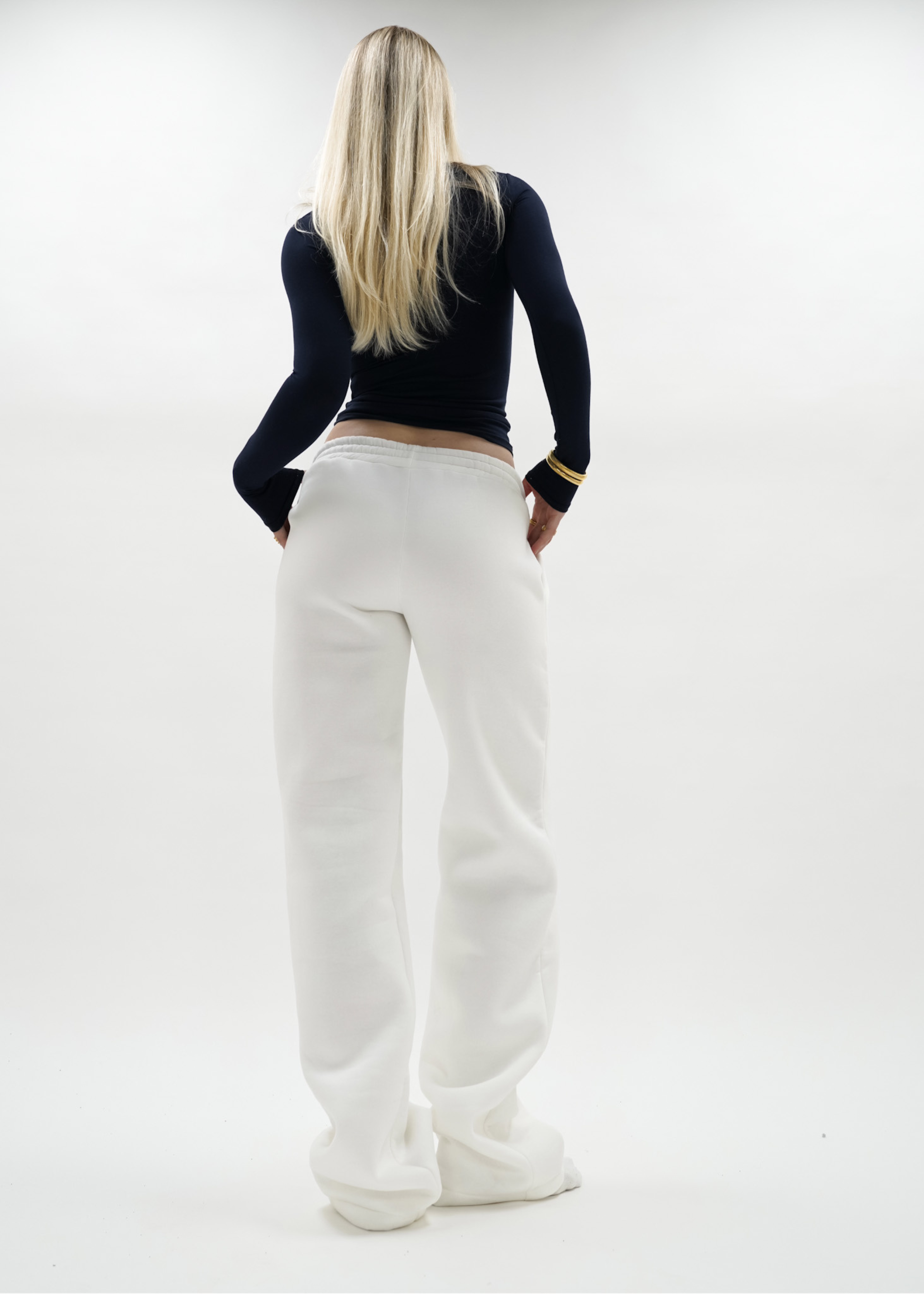 Low/mid waist jogger pants off-white (TALL)