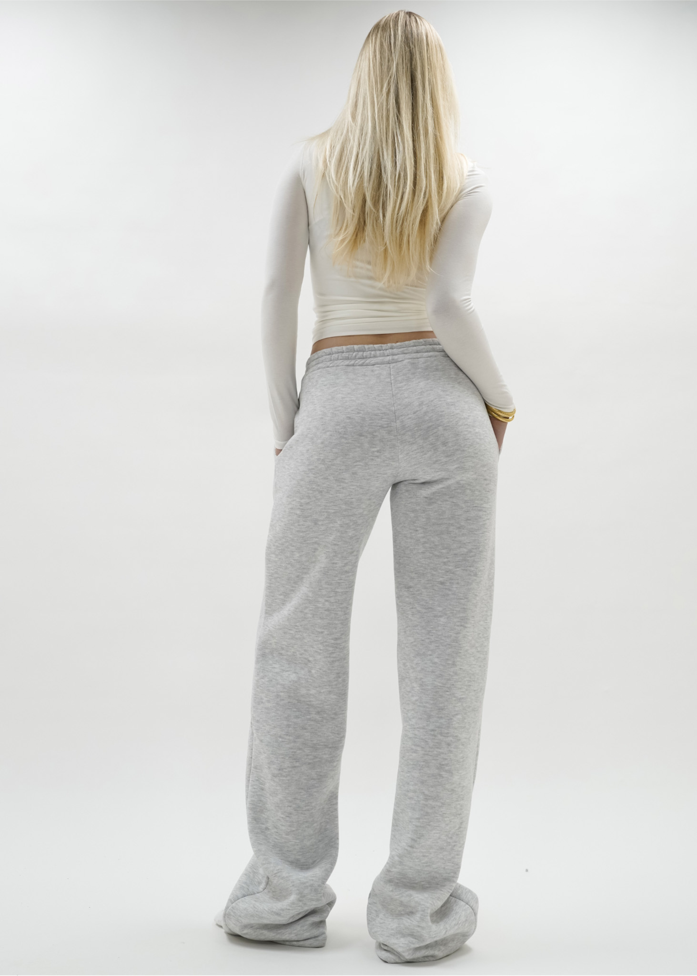 Pantalon jogger taille basse/moyenne gris (TALL)