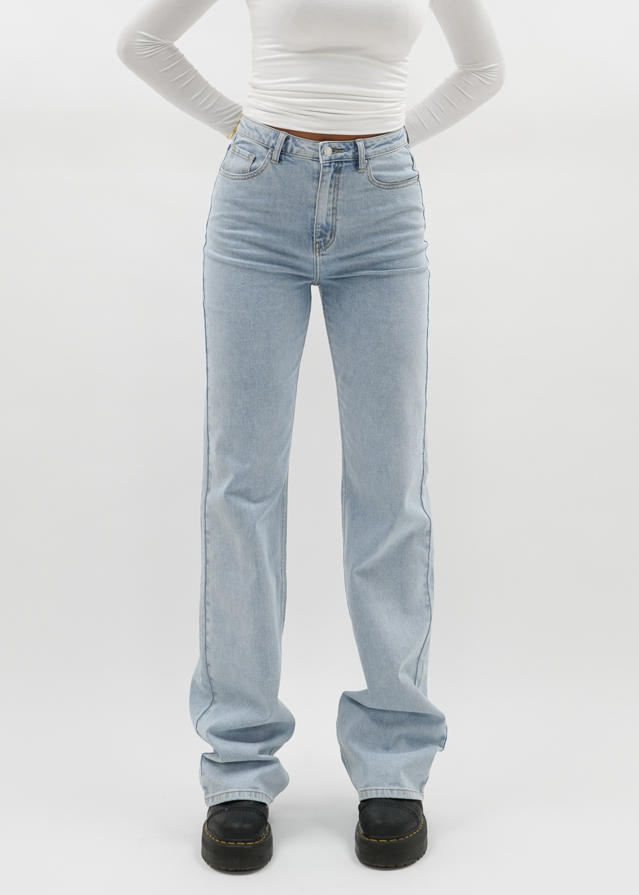 High waist wide leg jeans light blue (TALL)