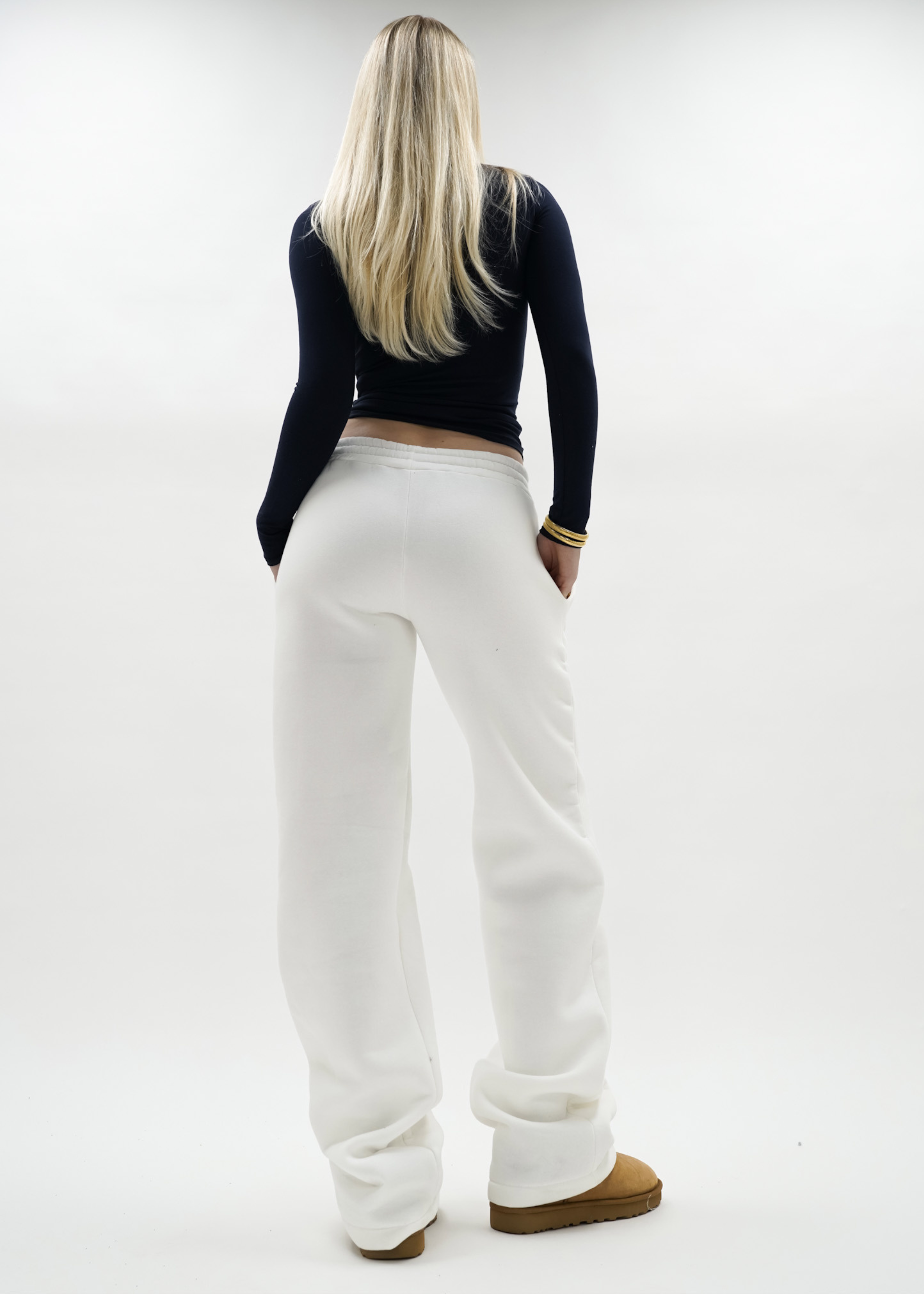 Low/mid waist jogger pants off-white (TALL)