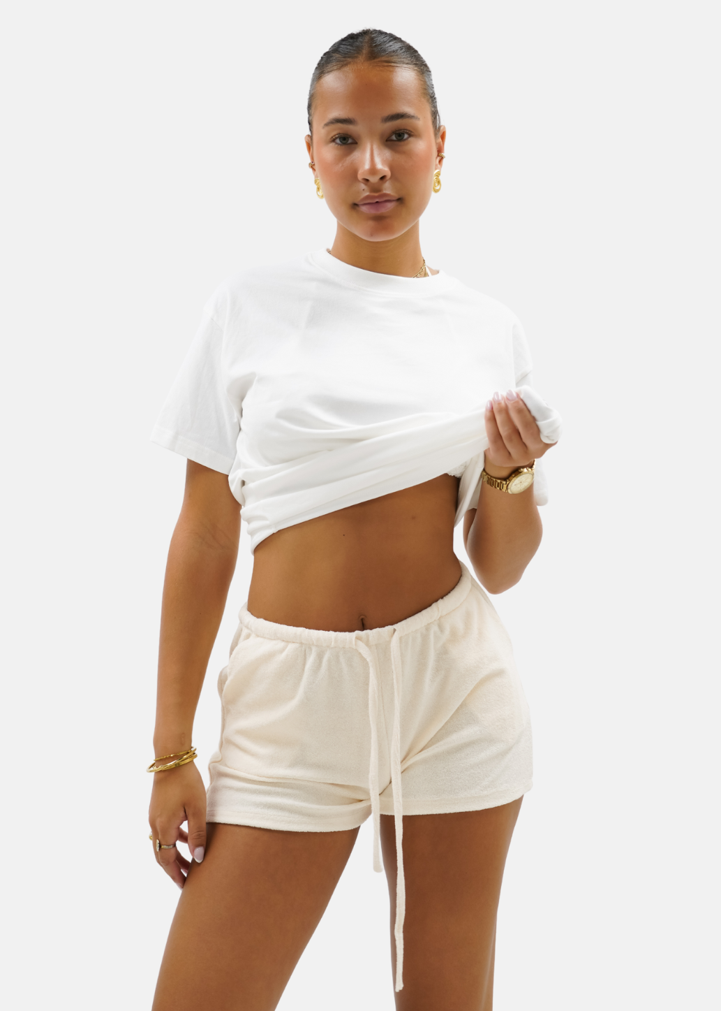 Terry shorts crème