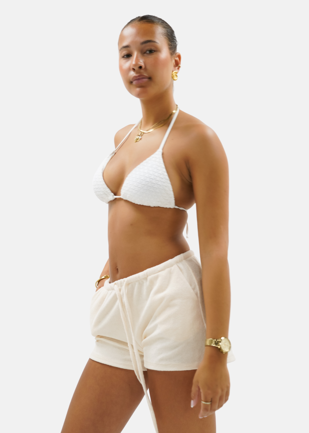 Terry shorts crème