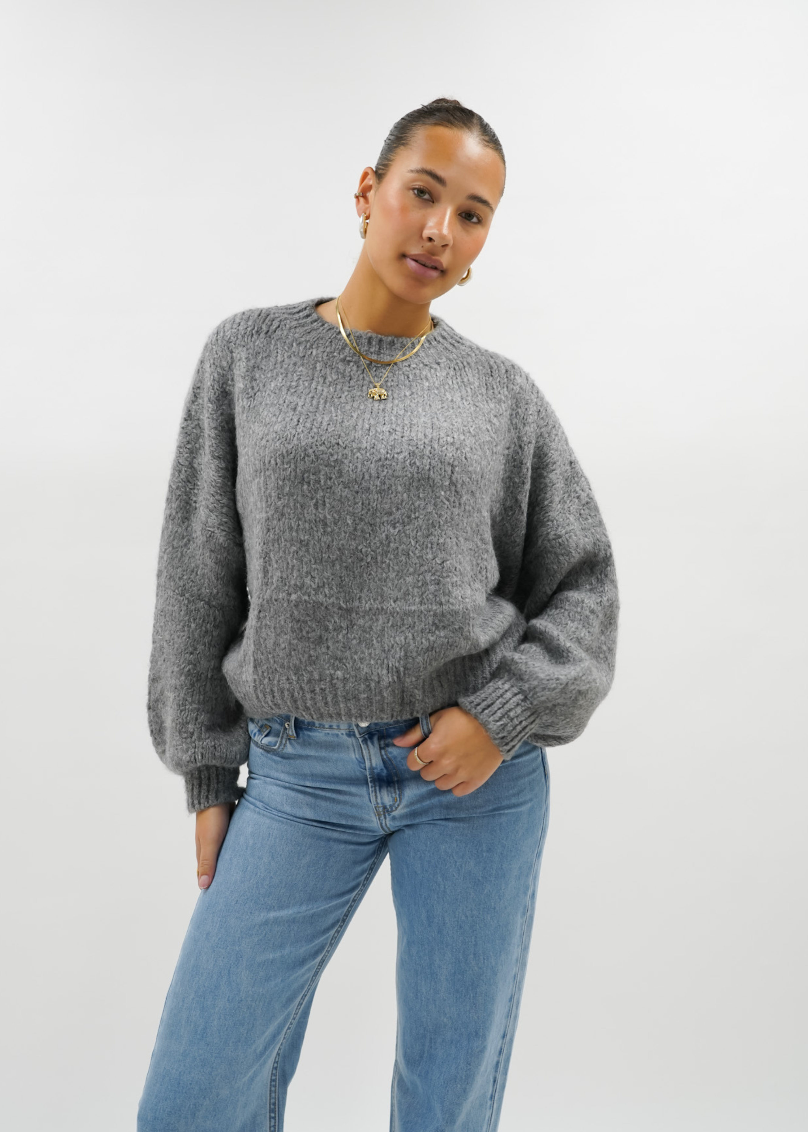 Knitted sweater dark grey