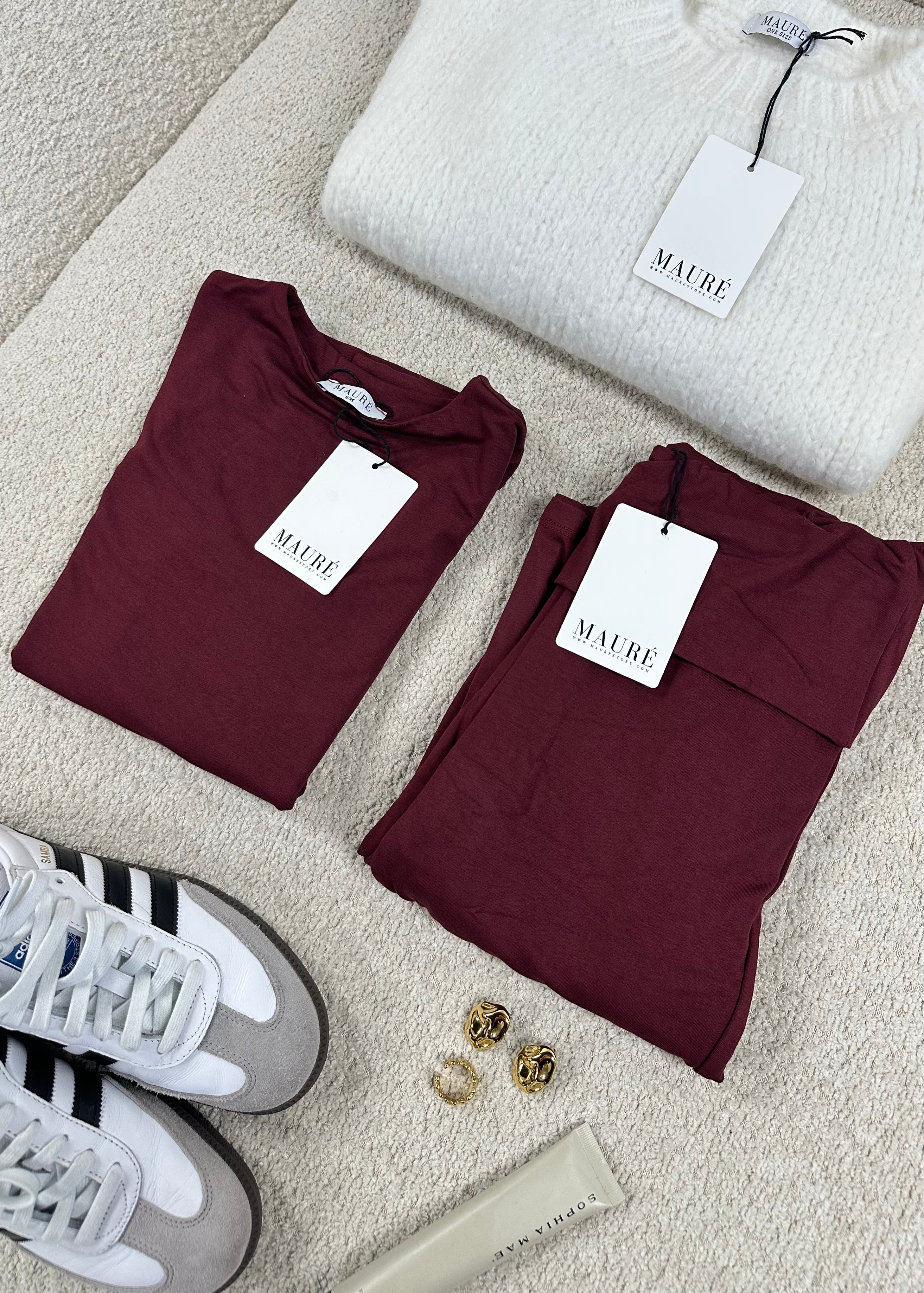 Long sleeve top long bordeaux