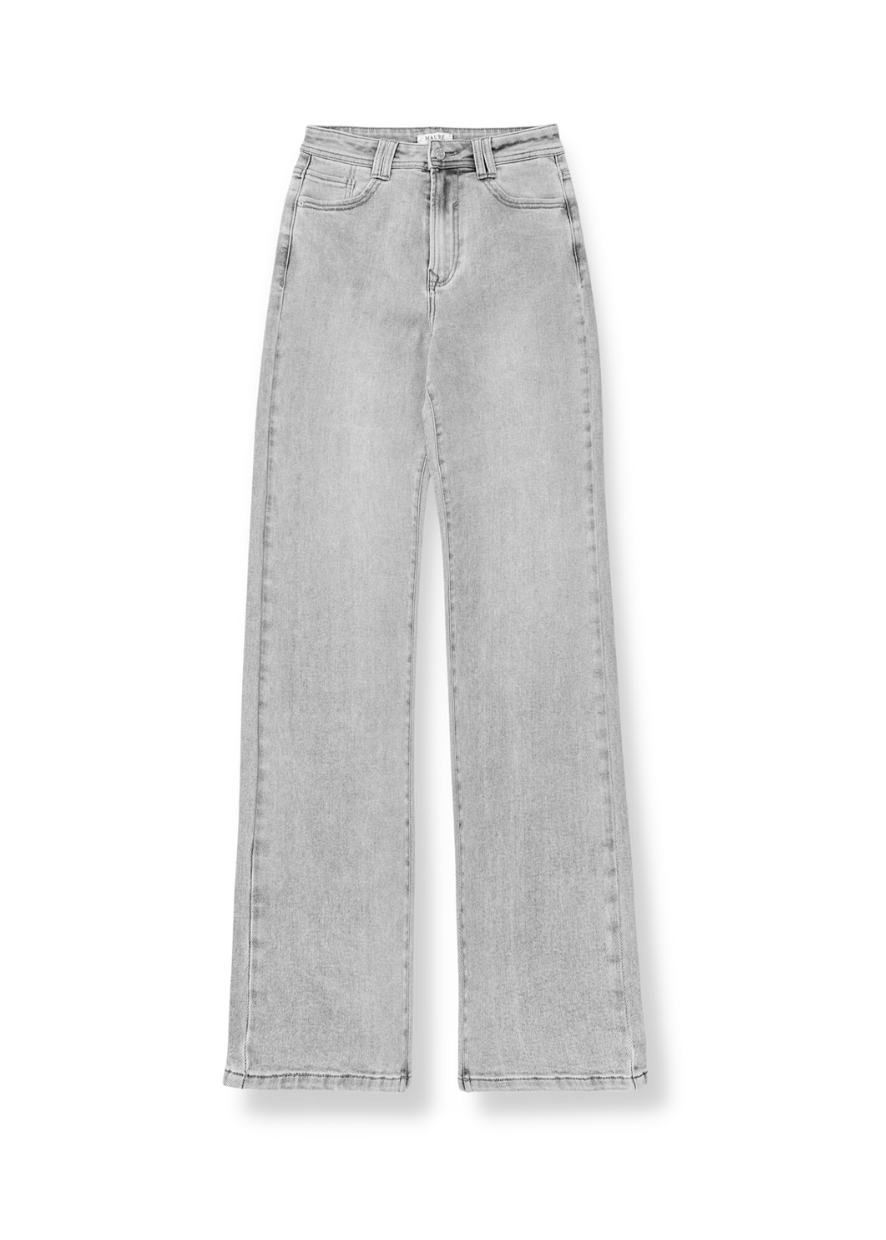 Stretch high waist straight leg jeans light grey (TALL)