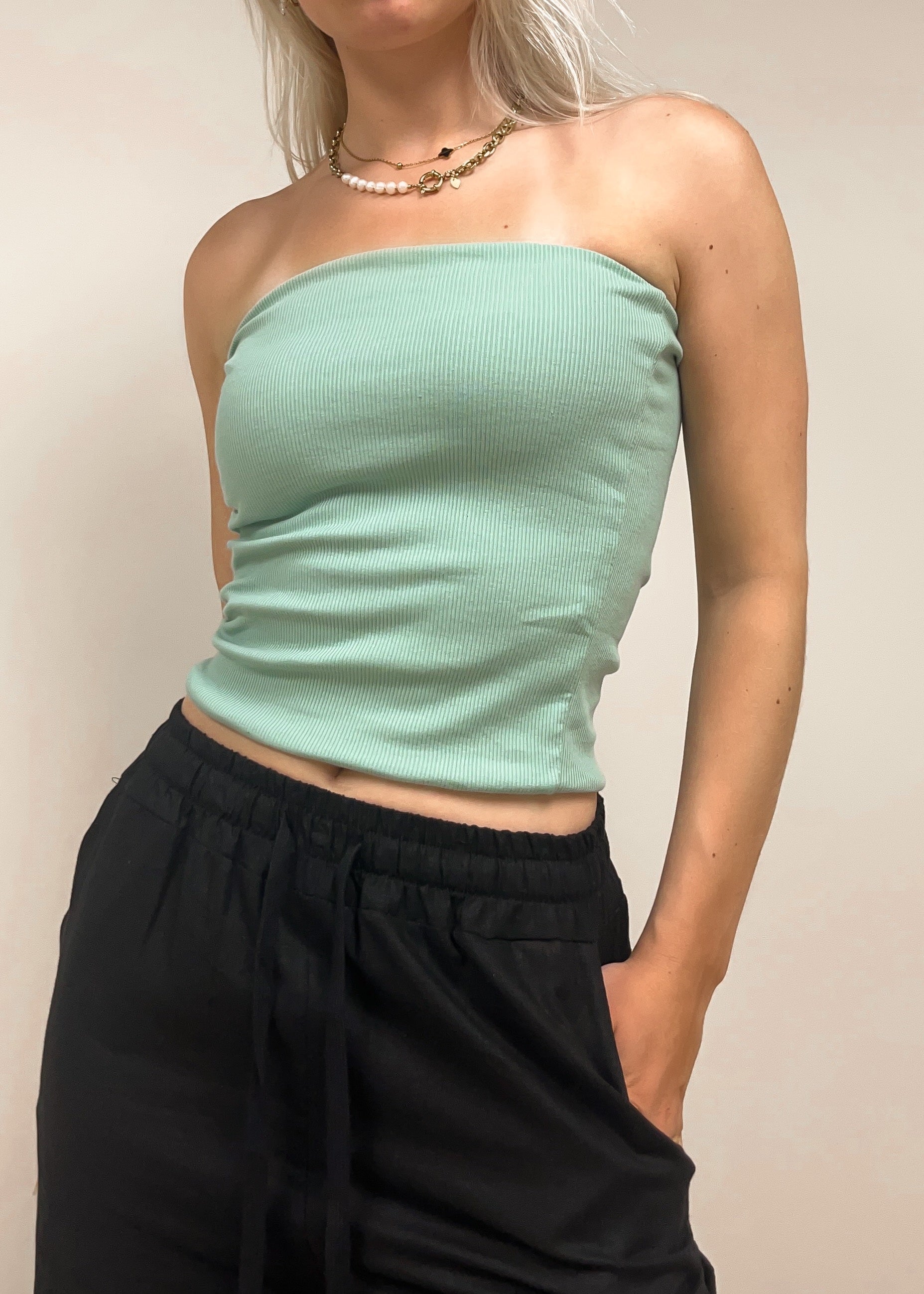 Tube top sage green