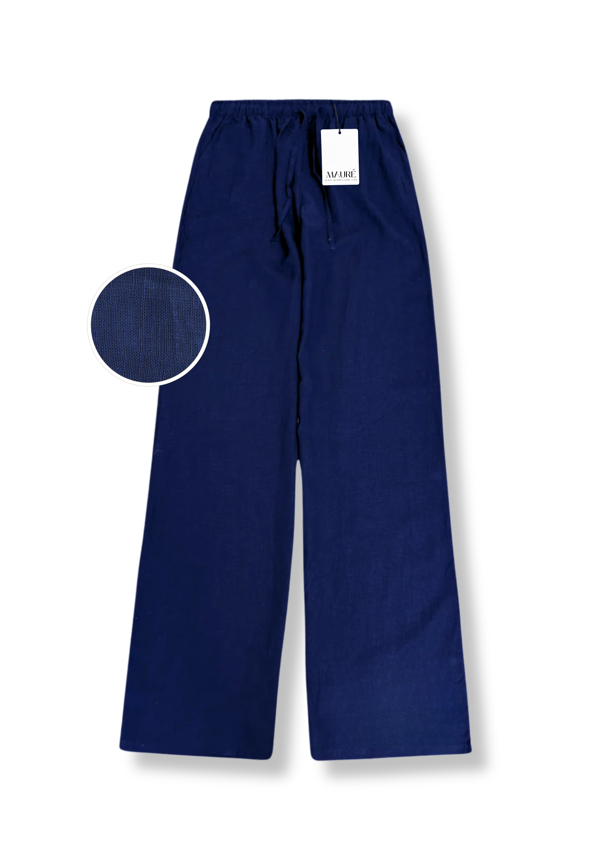 Low waist linnen pants (TALL) night blue