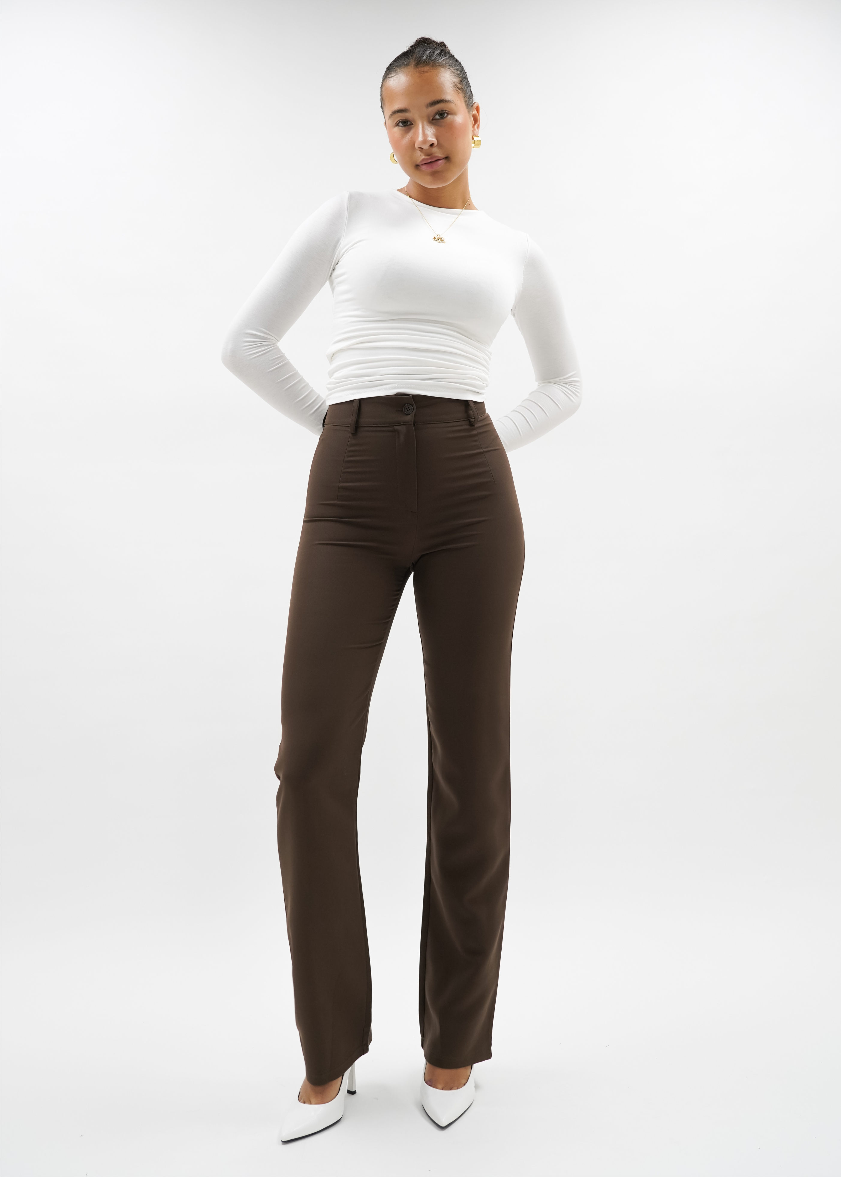 Straight leg pants classic chocolate brown (TALL)