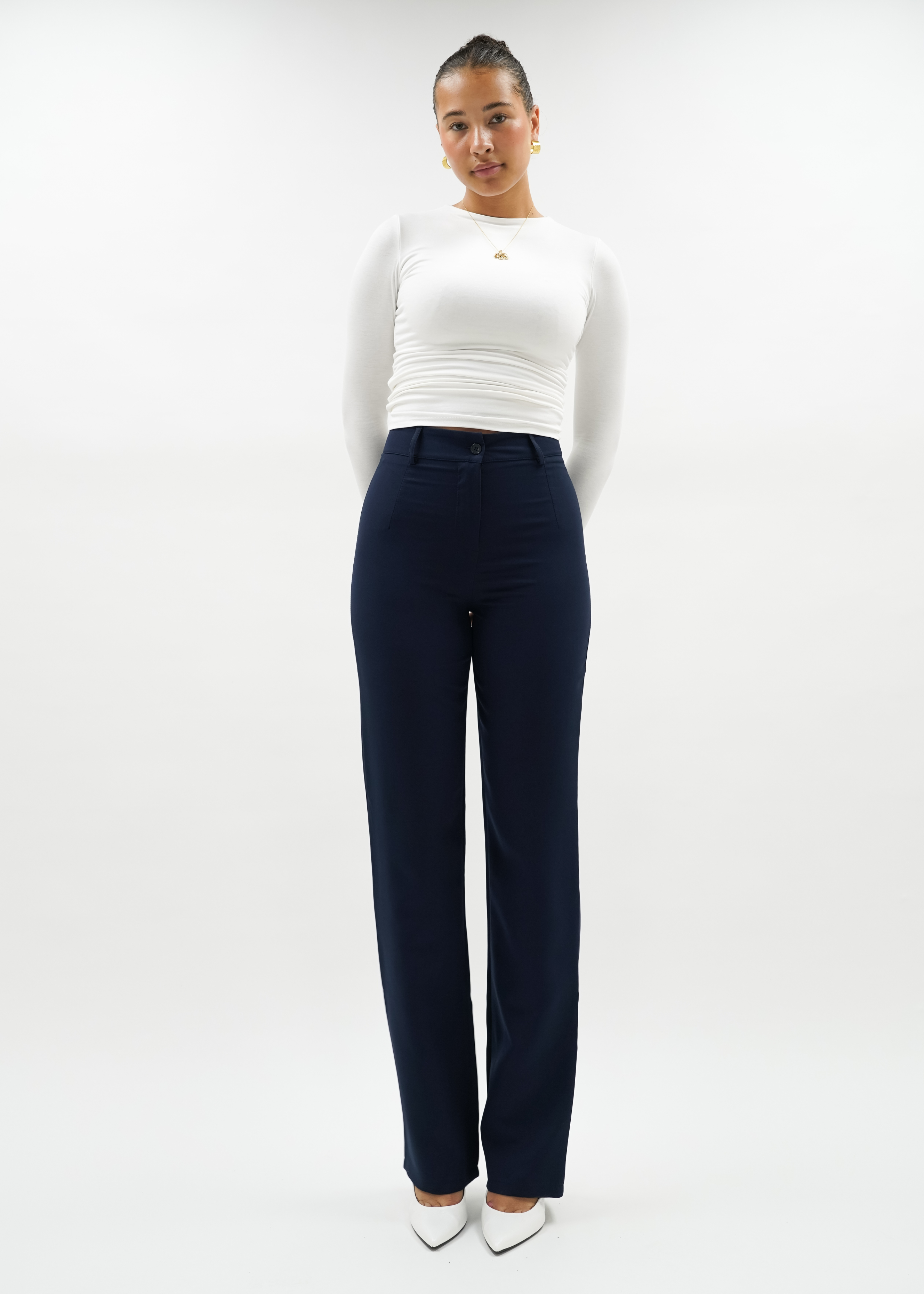 Pantalon droit classique bleu nuit (REGULAR)