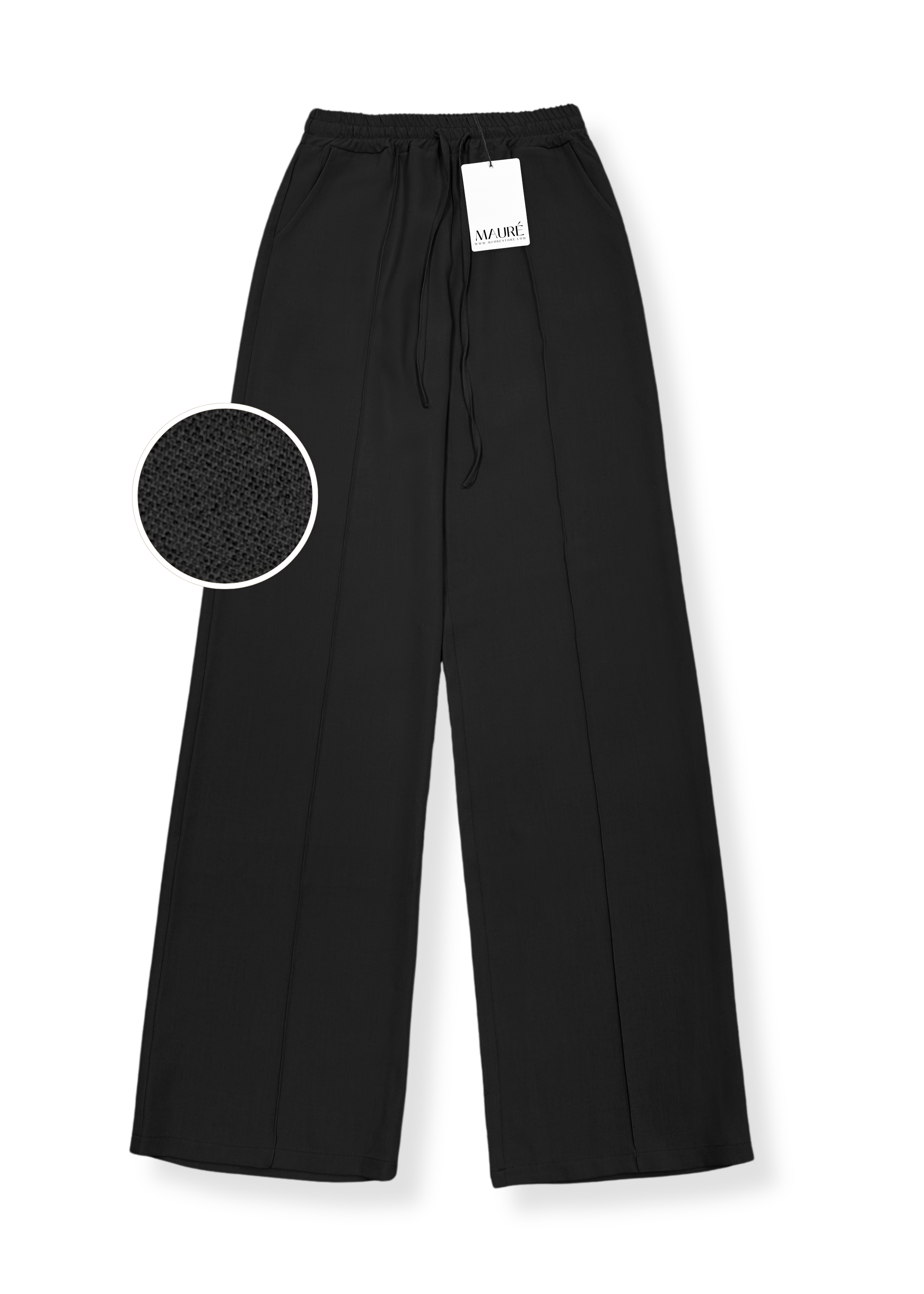 Flowy pants met pressfold (TALL) black