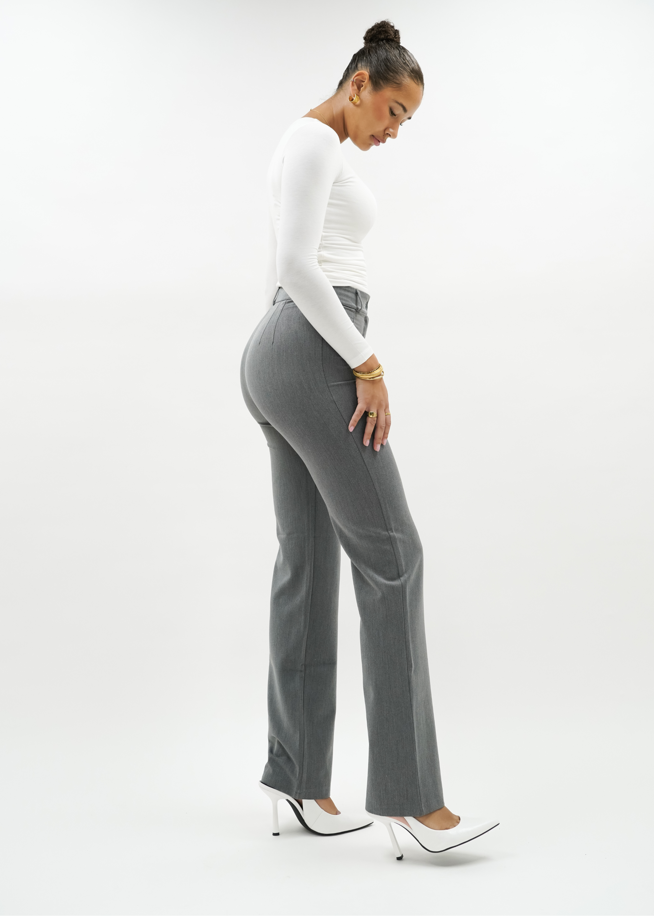 Straight leg pants classic light washed grey (TALL)