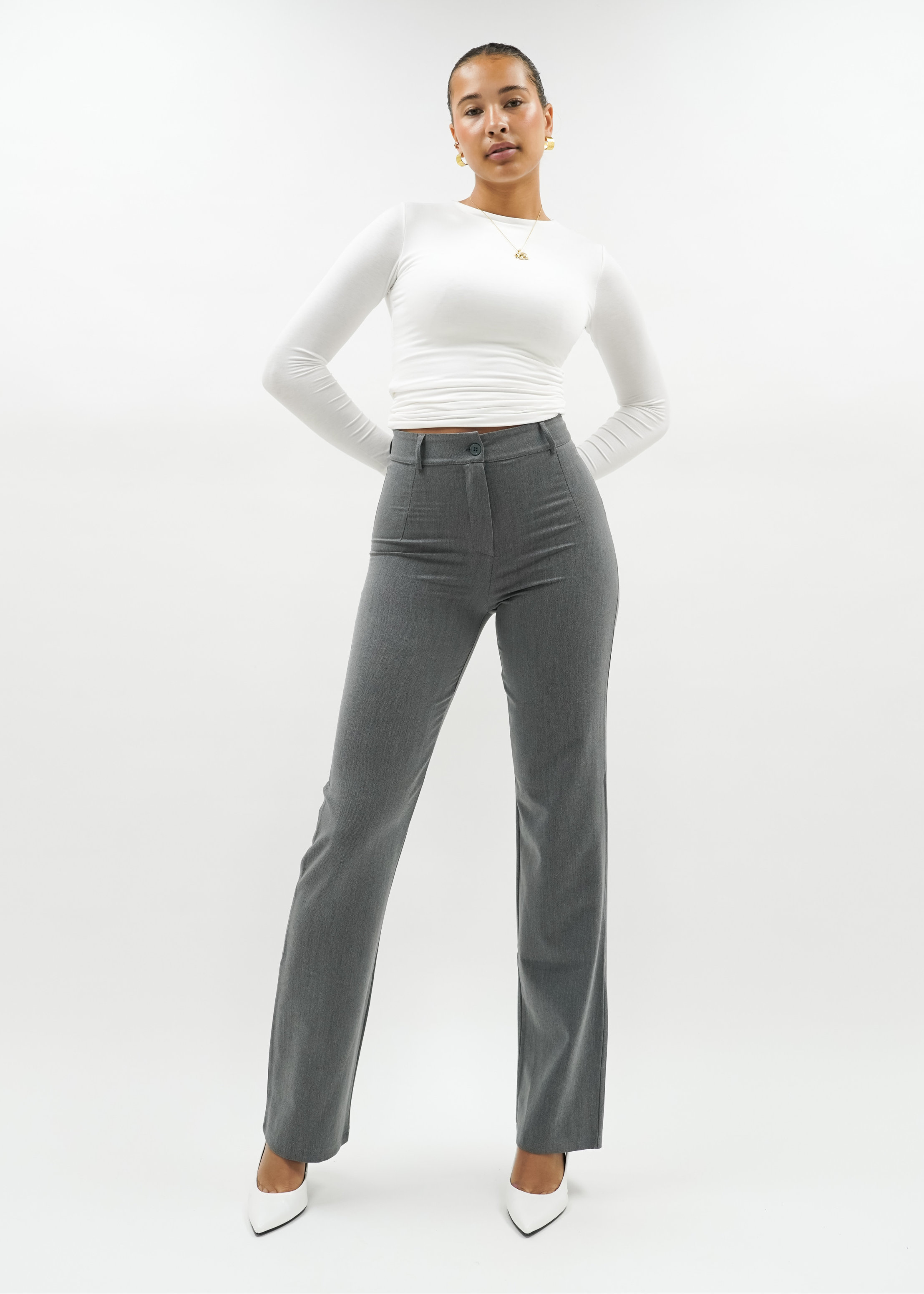 Straight leg pants classic light washed grey (TALL)