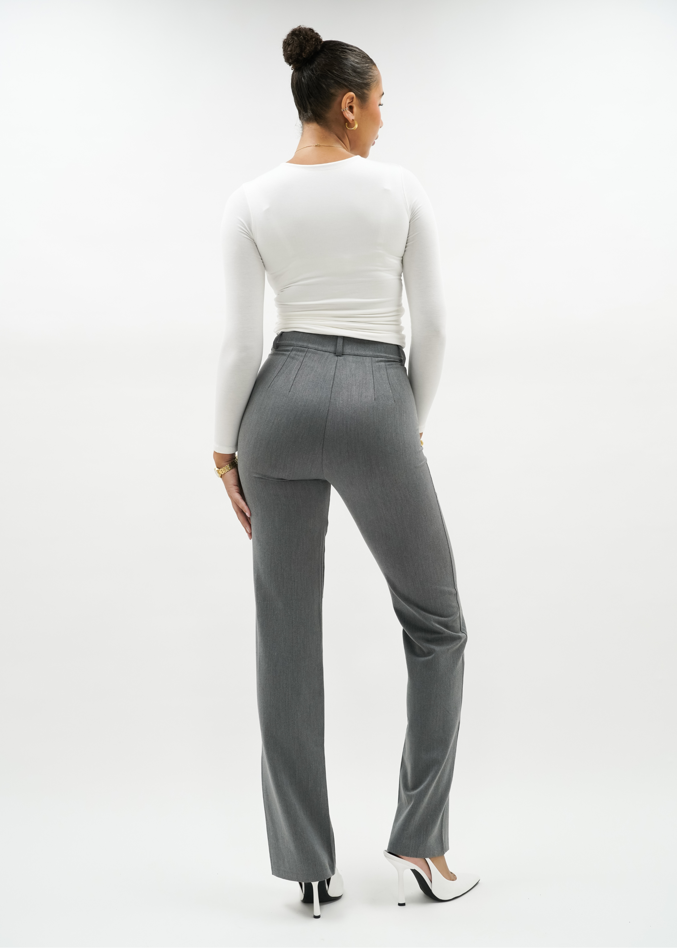 Straight leg pants classic light washed grey (TALL)