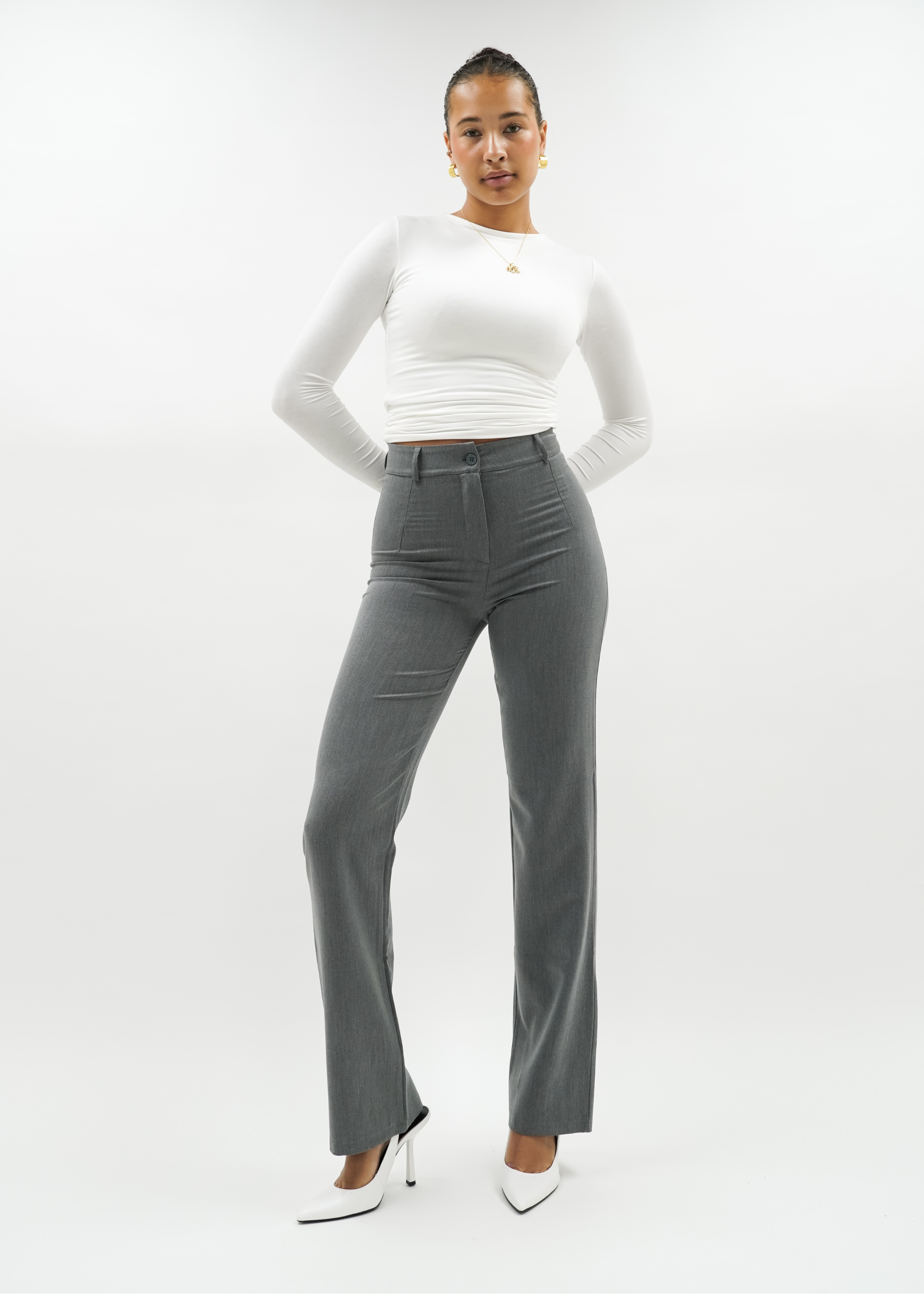 Straight leg pants classic light washed grey (TALL)